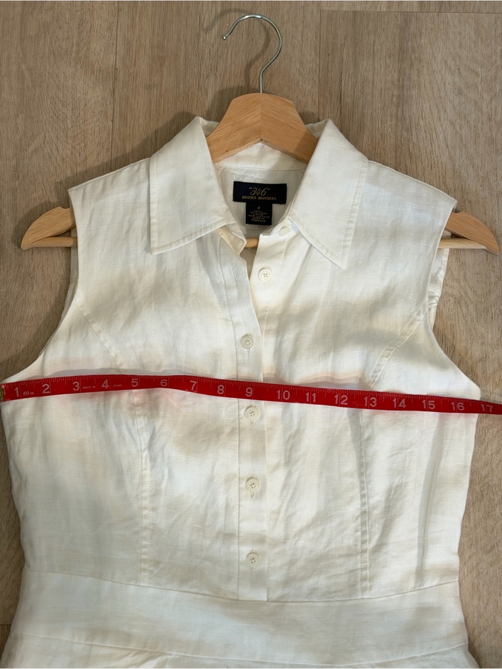 Brooks Brothers linen sleeveless collared shirt dress - Picture 6 of 8